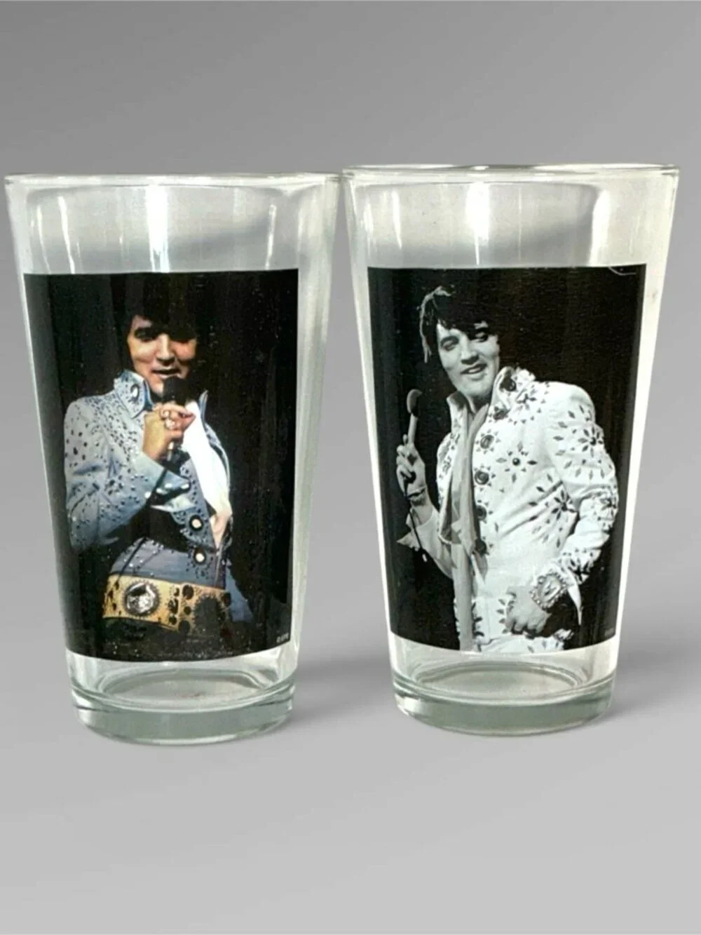 ELVIS Presley Pub Pint Glass Set Vintage Collectible 16 Oz Set of 2 Boxed